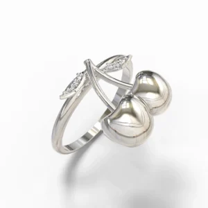 ANEL CEREJINHA PEQUENO OURO BRANCO