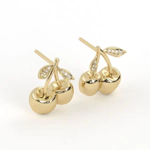 BRINCO CEREJINHA PEQUENO OURO AMARELO