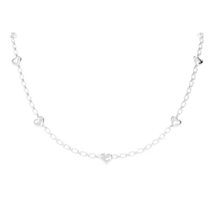 COLAR CINCO CORAÇÕES COM CLIPS MINI OURO BRANCO