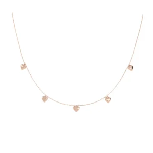 COLAR CINCO CORAÇÕES MÉDIO OURO ROSÉ