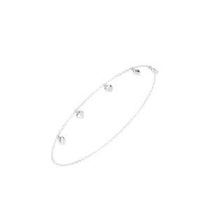 PULSEIRA CINCO CORAÇÕES BABY OURO BRANCO