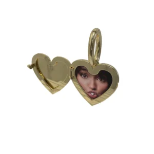 RELICARIO CORAÇÃO BOJUDO AMARELO